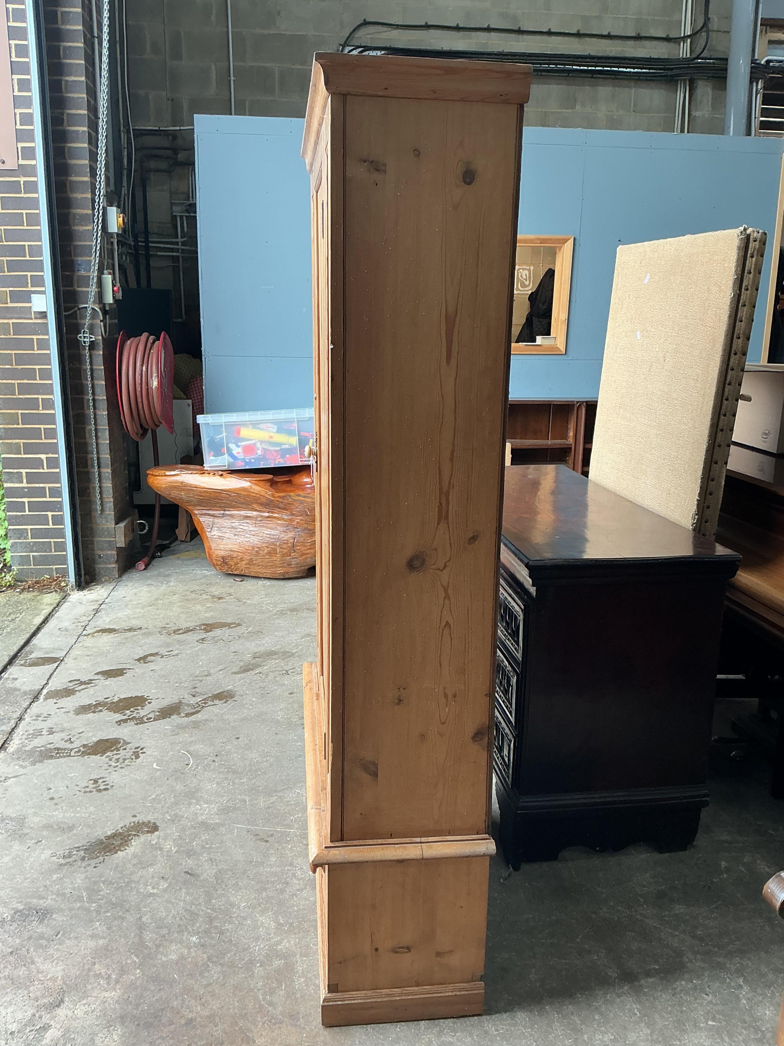 A Victorian pine single door wardrobe, width 96cm, depth 37cm, height 187cm